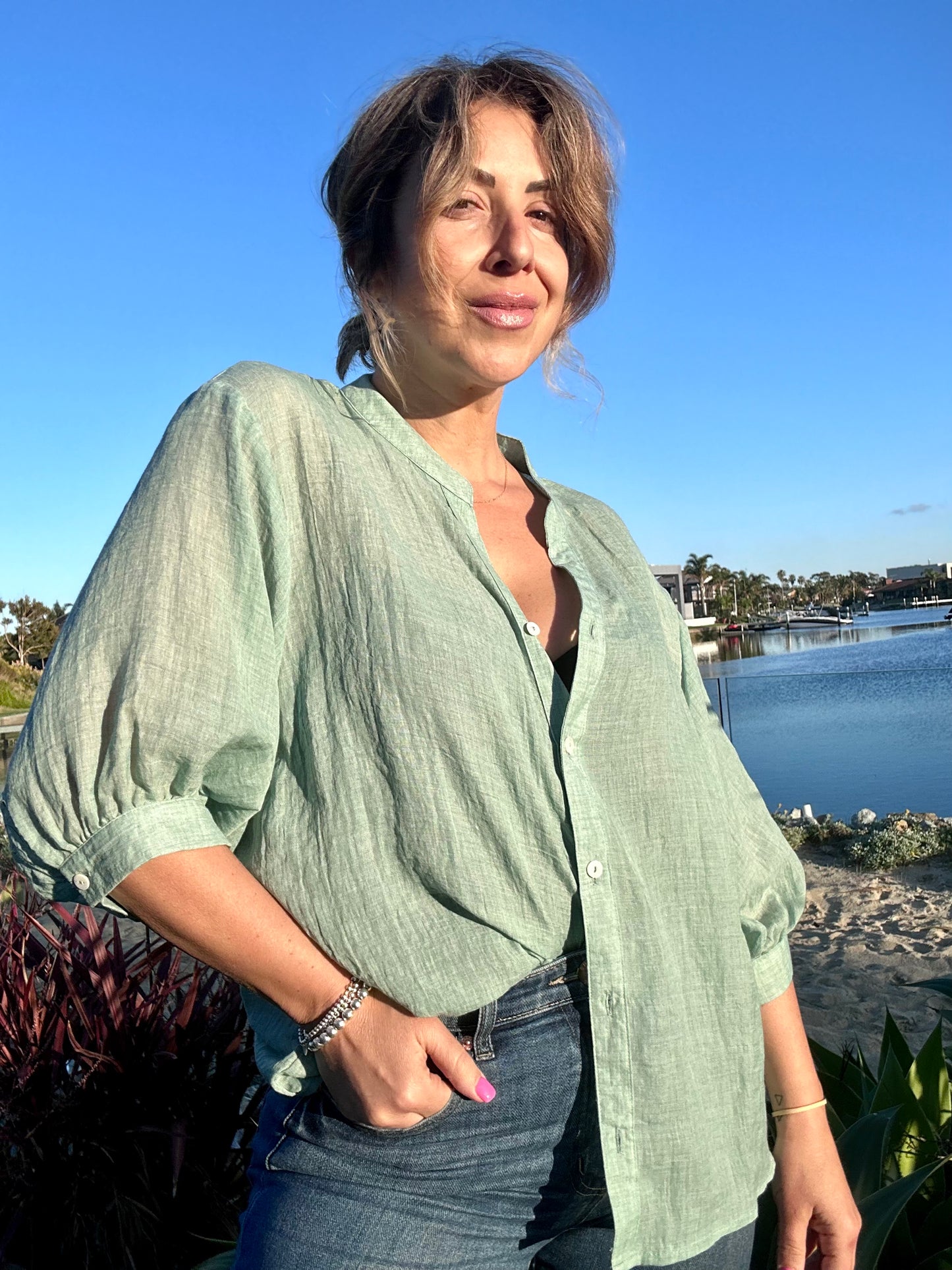 DAWN - MINT button up shirt