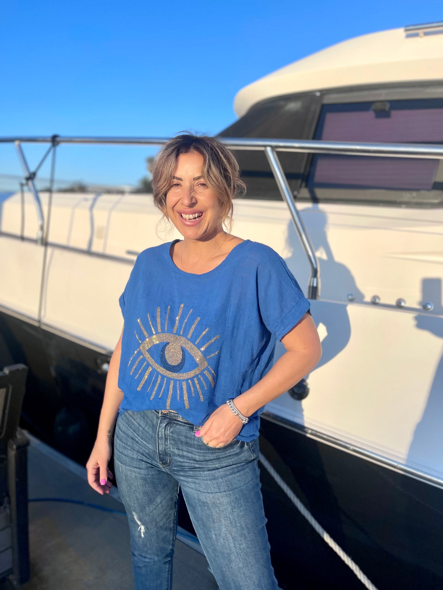 MAE - COBALT BLUE Evil Eye Top