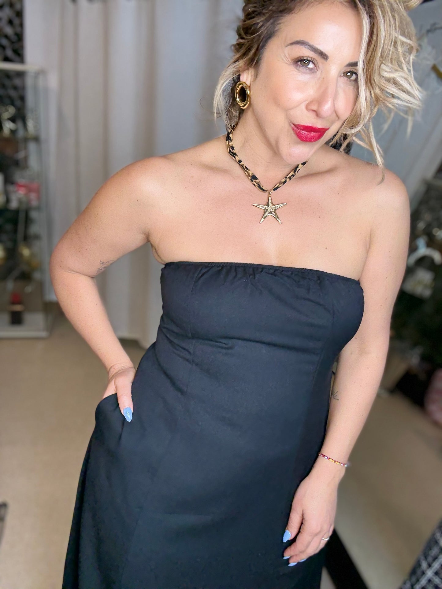 GABRIELLA (preorder for end of Oct) - BLACK strapless dress