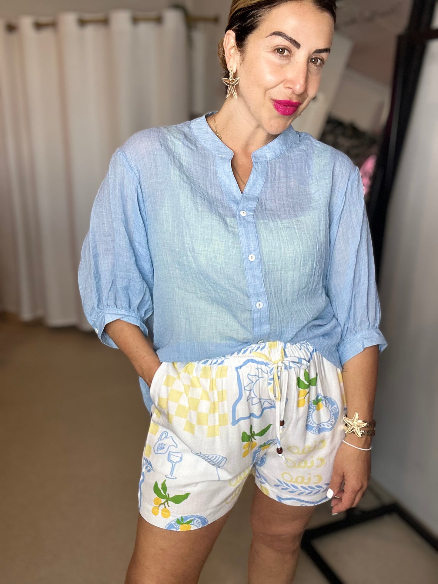 DAWN - BABY BLUE button up shirt