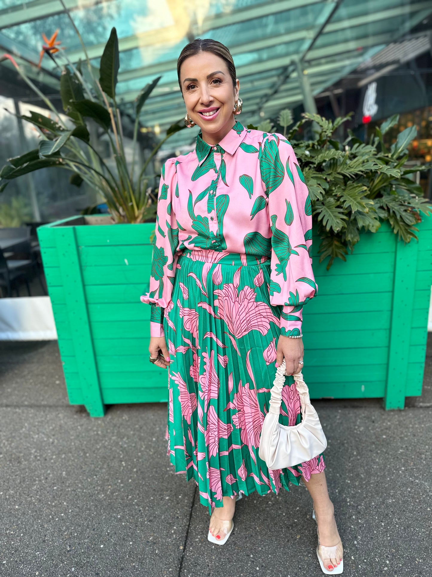 SEBY - green & pink skirt