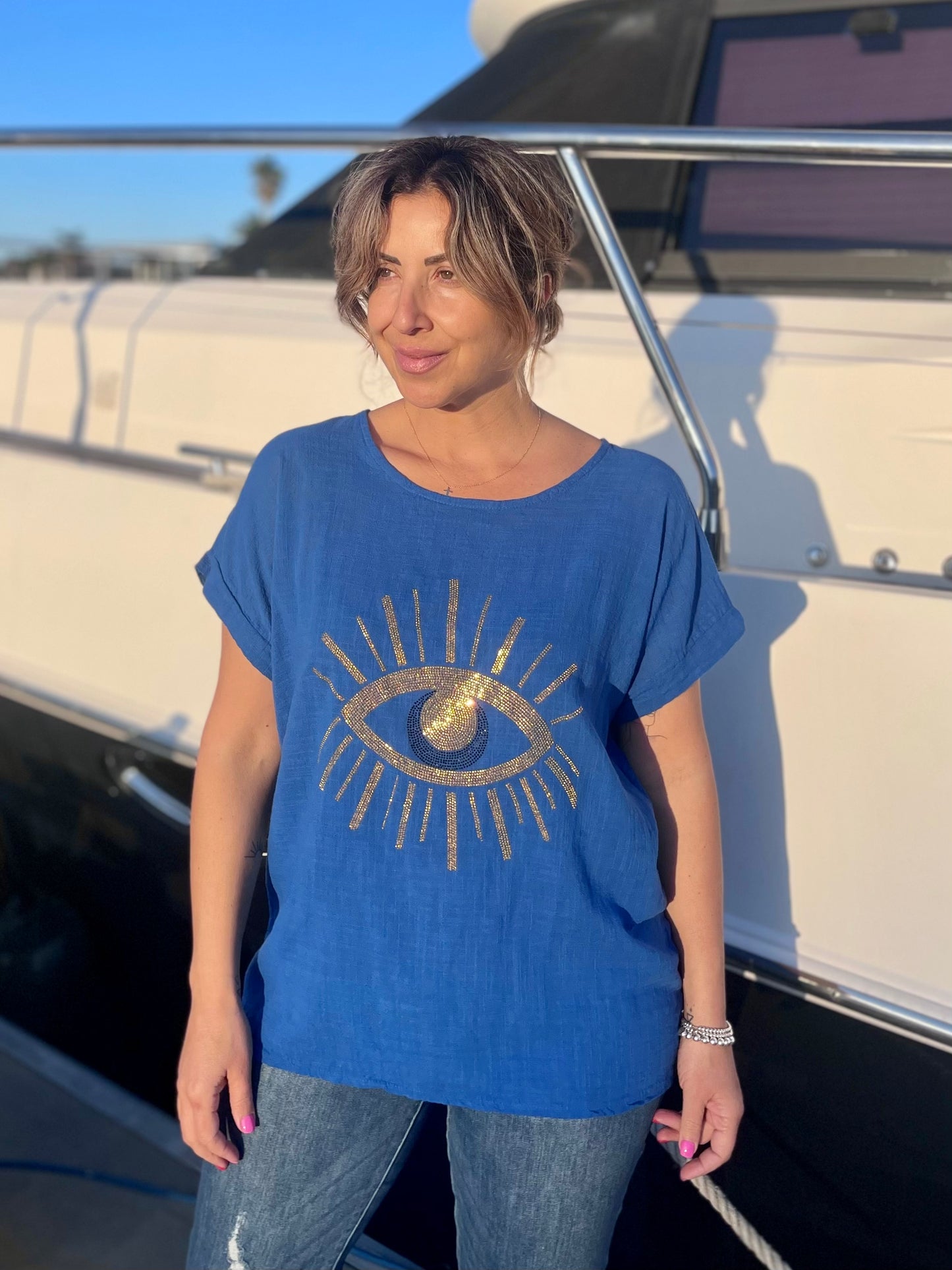 MAE - COBALT BLUE Evil Eye Top