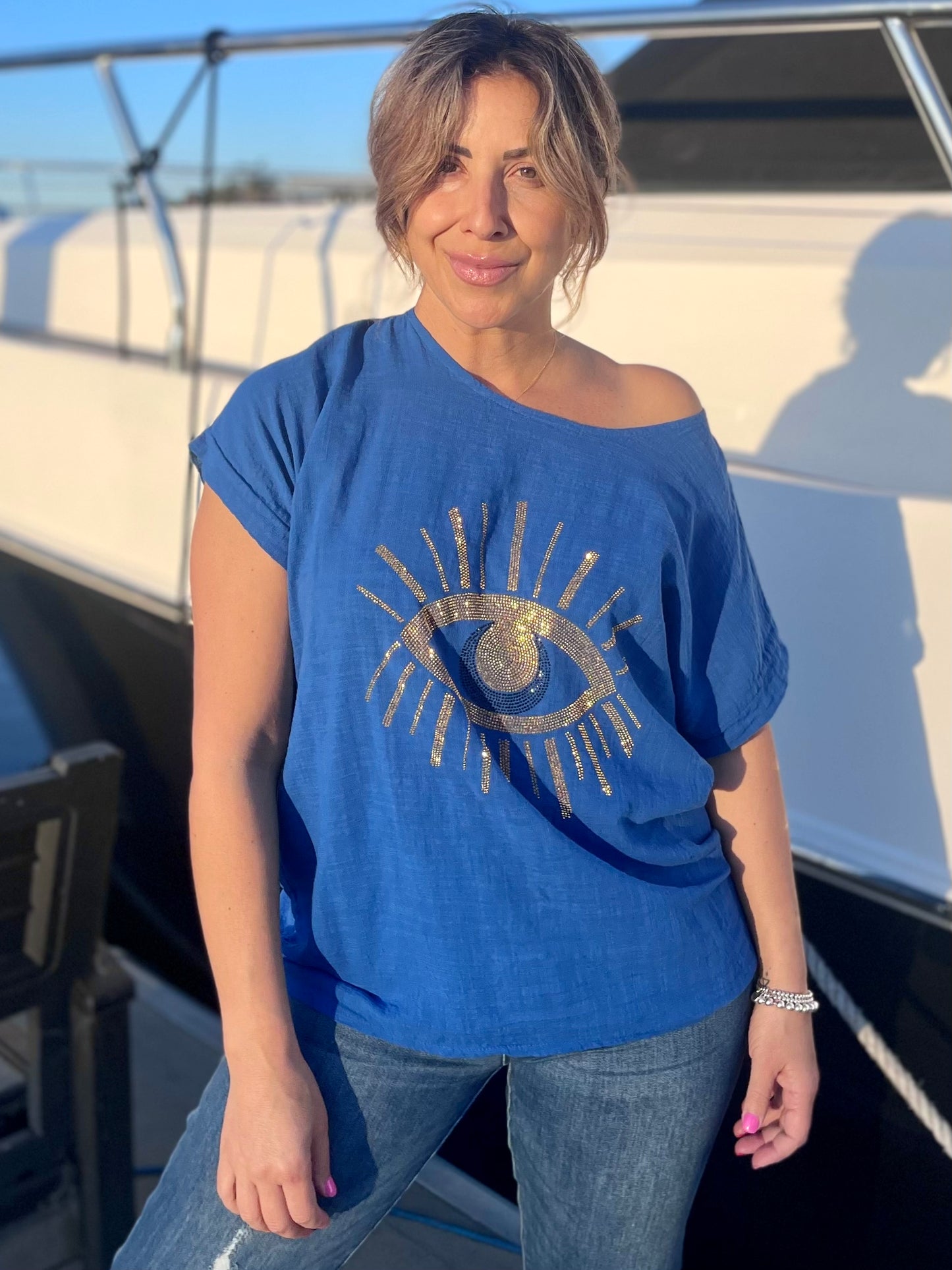 MAE - COBALT BLUE Evil Eye Top