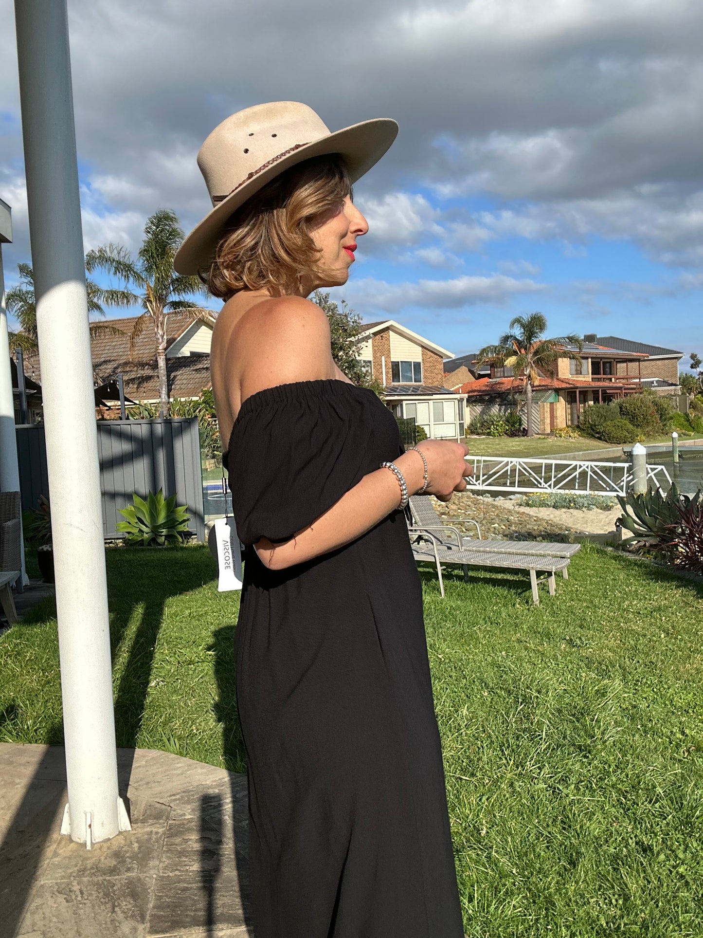PRE ORDER - MEGHAN - BLACK bow front midi dress