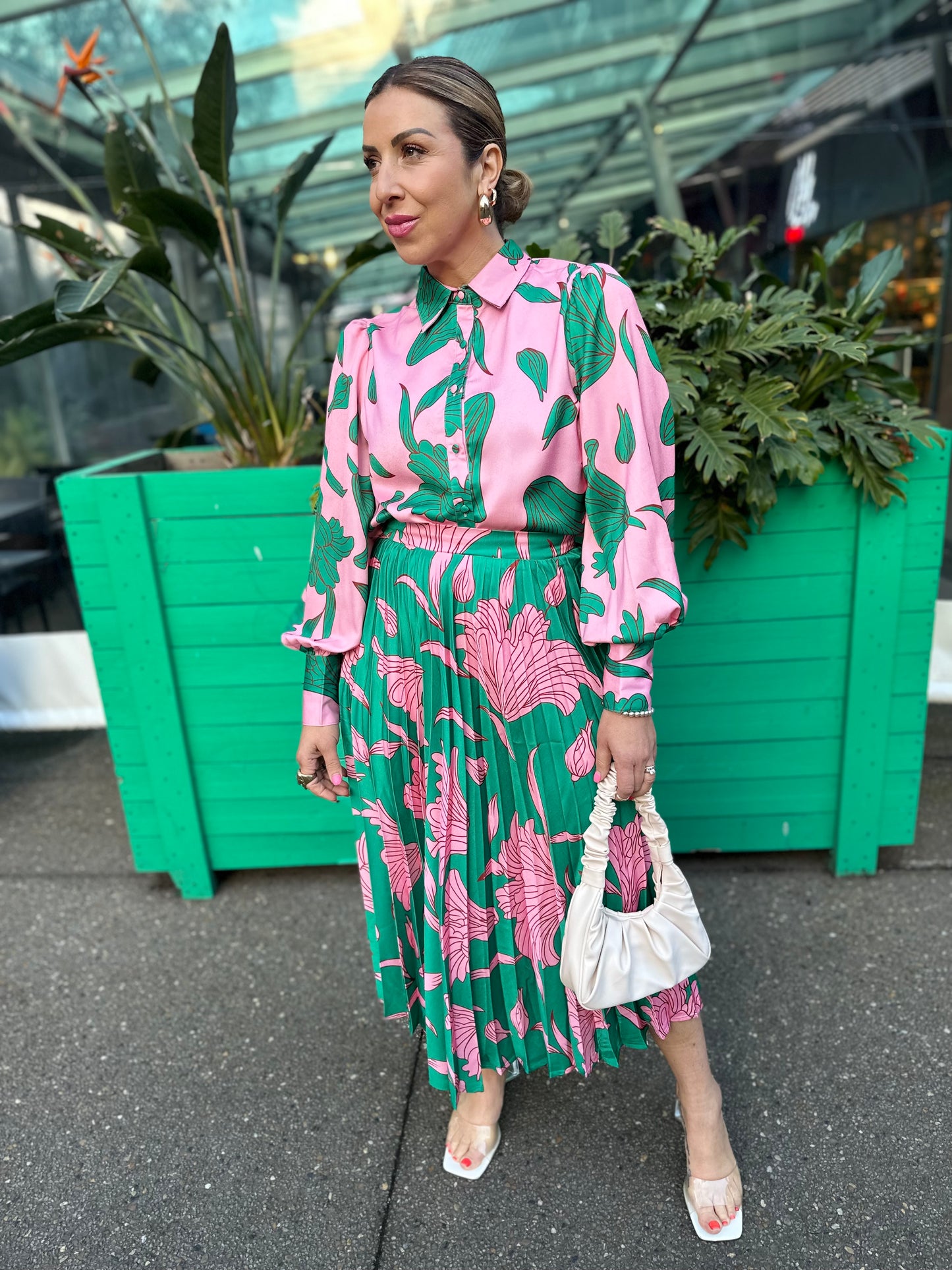 SEBY - green & pink skirt
