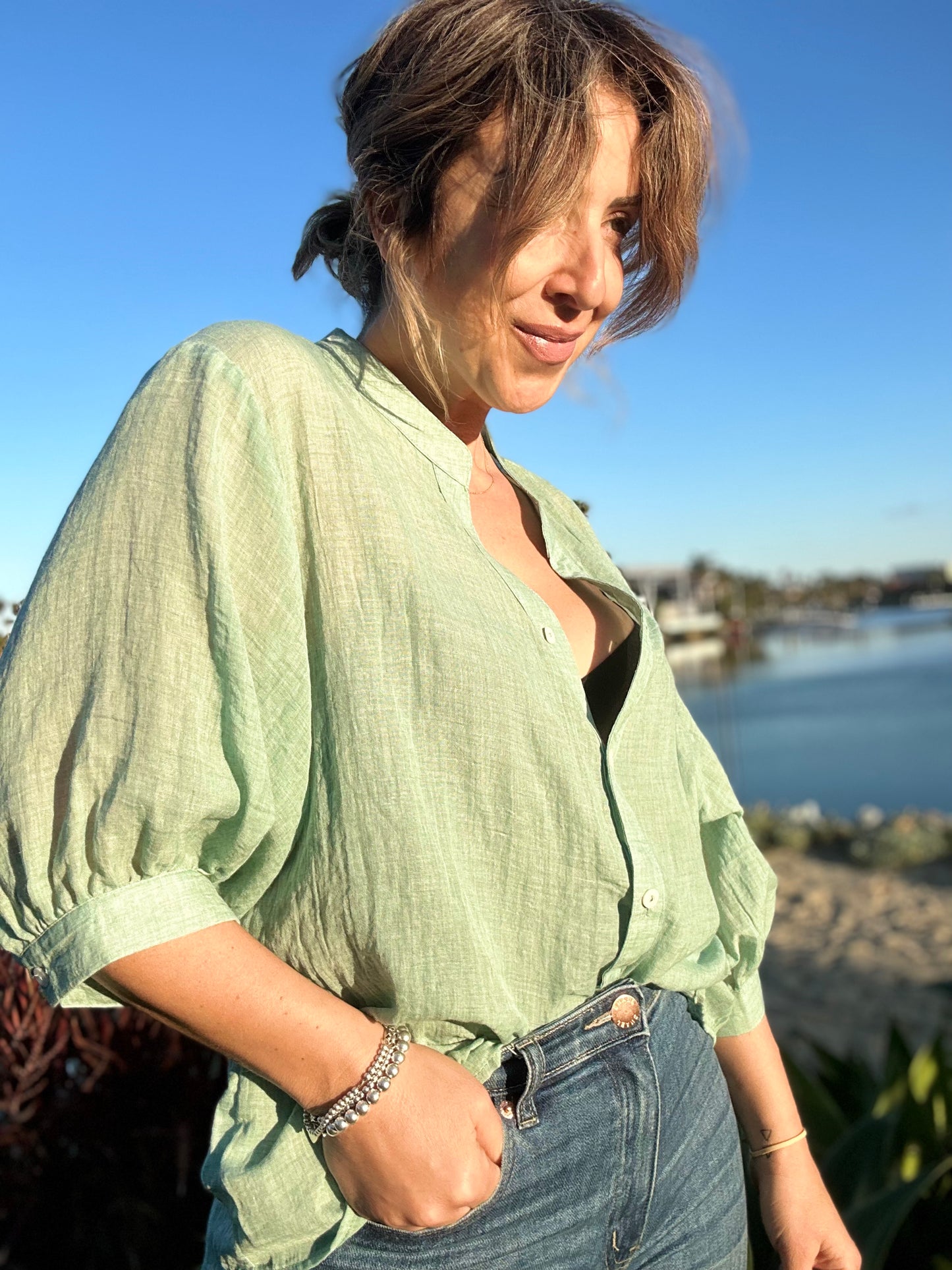 DAWN - WHITE button up shirt