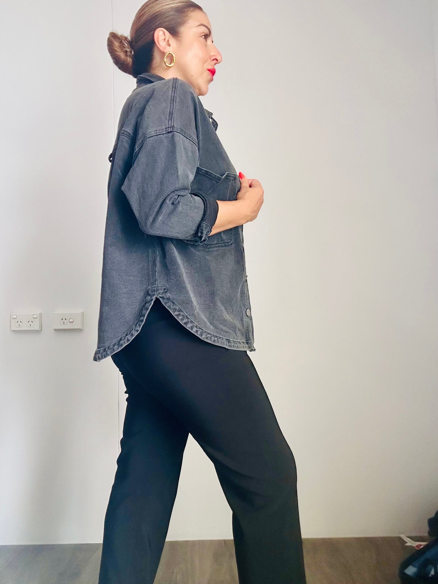 FRANKIE - Vintage CHARCOAL Shacket