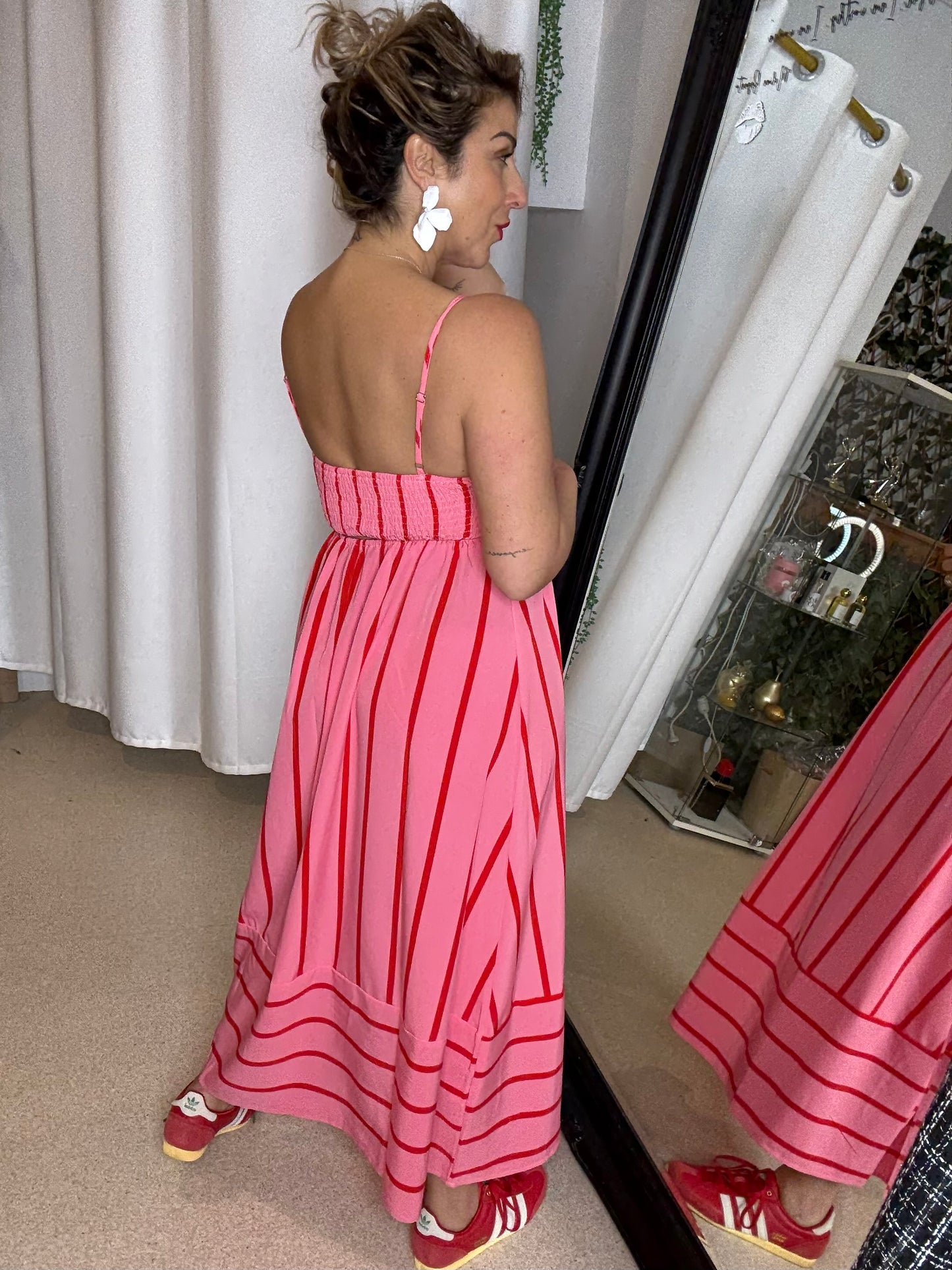 CANDY (pre order end of Oct) - PINK / RED STRIPE dress