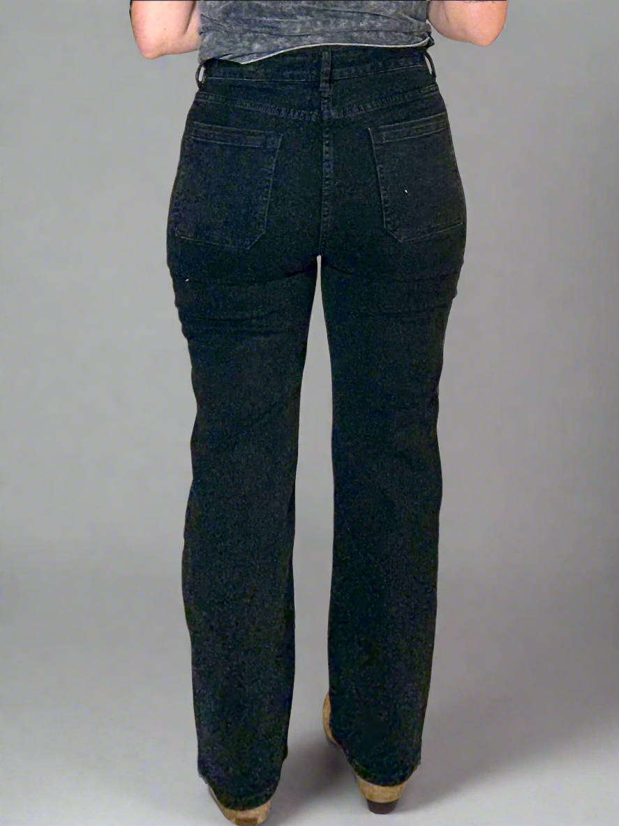 ZAC - WASHED BLACK straight leg jean