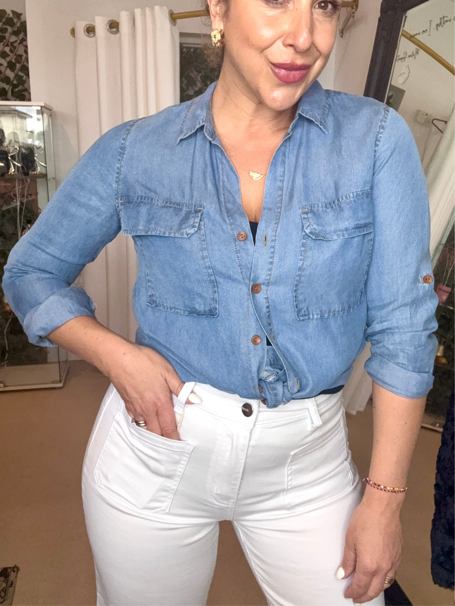 HANNAH - LIGHT tencel-feel denim shirt