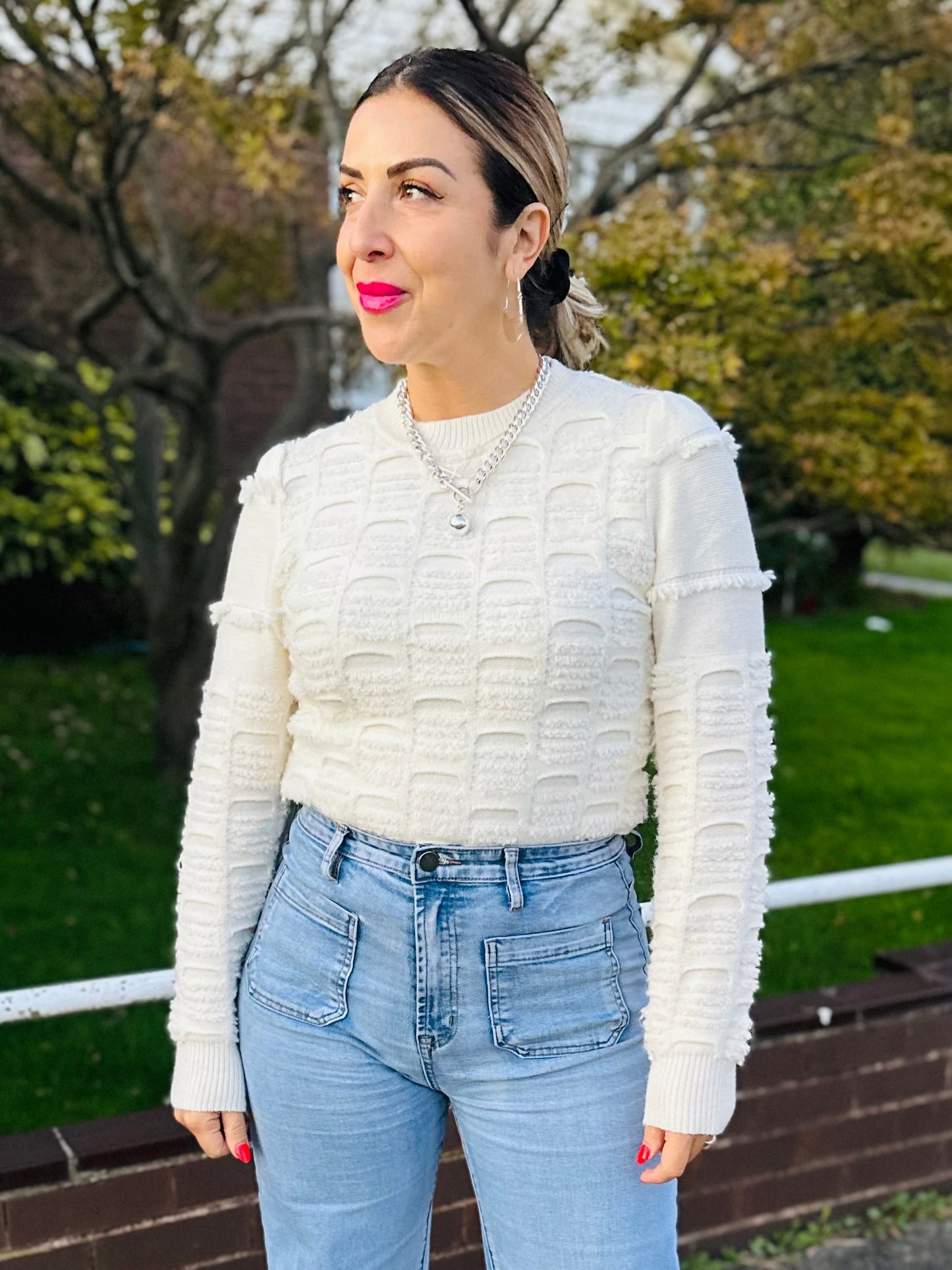 HENDRIX gold chunky chain necklace with ball & T bar