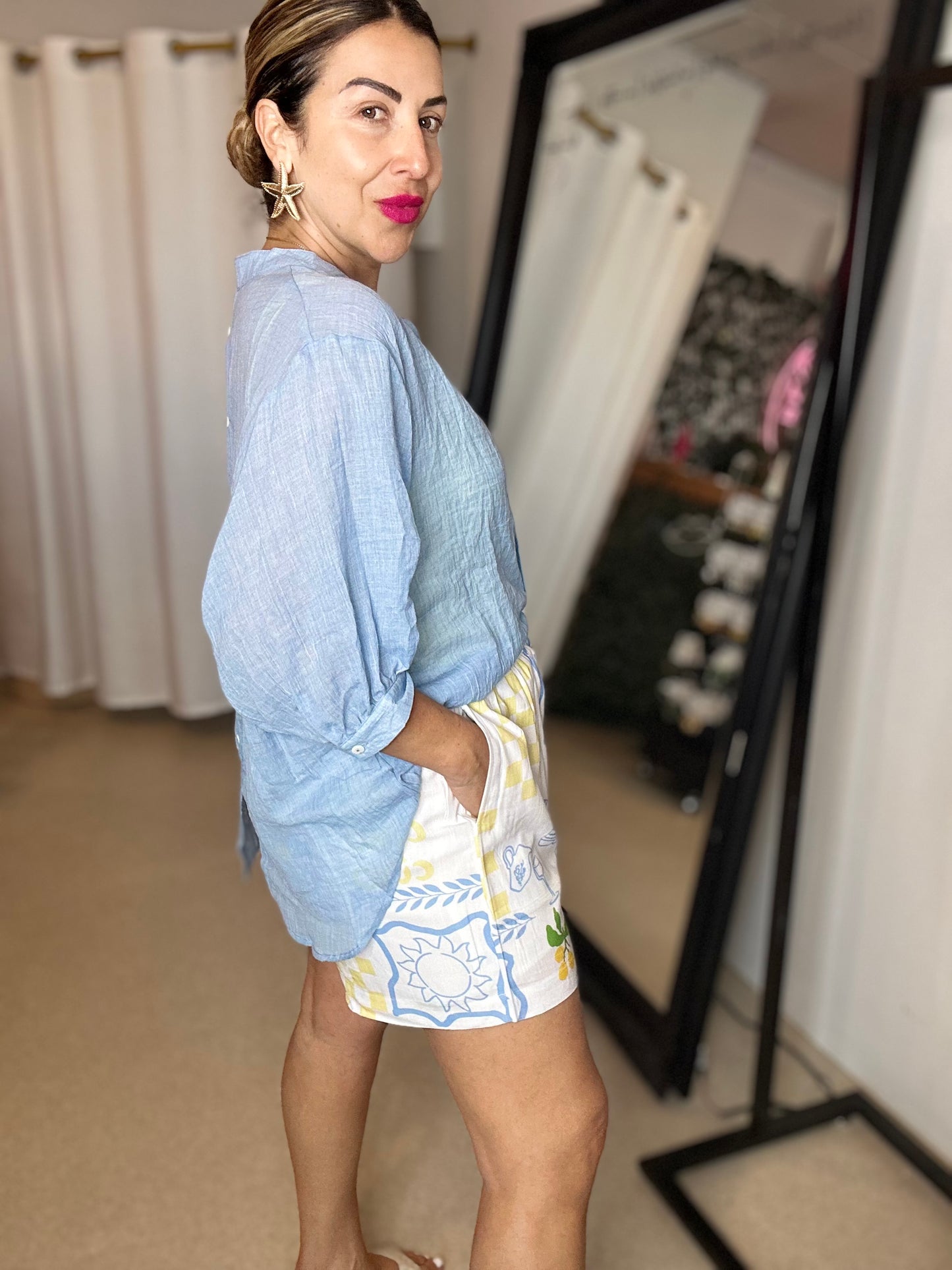 DAWN - BABY BLUE button up shirt
