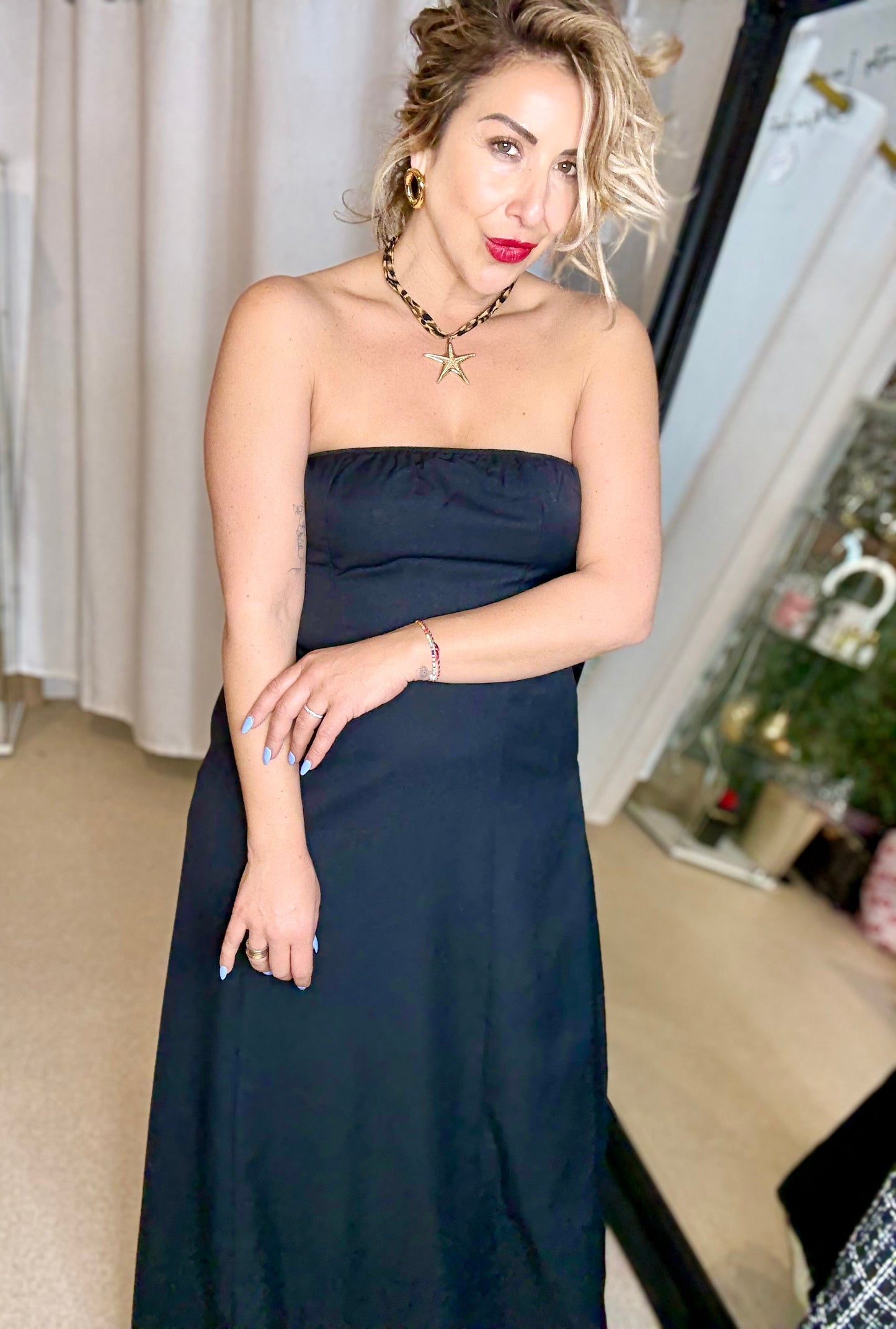 GABRIELLA (preorder for end of Oct) - BLACK strapless dress