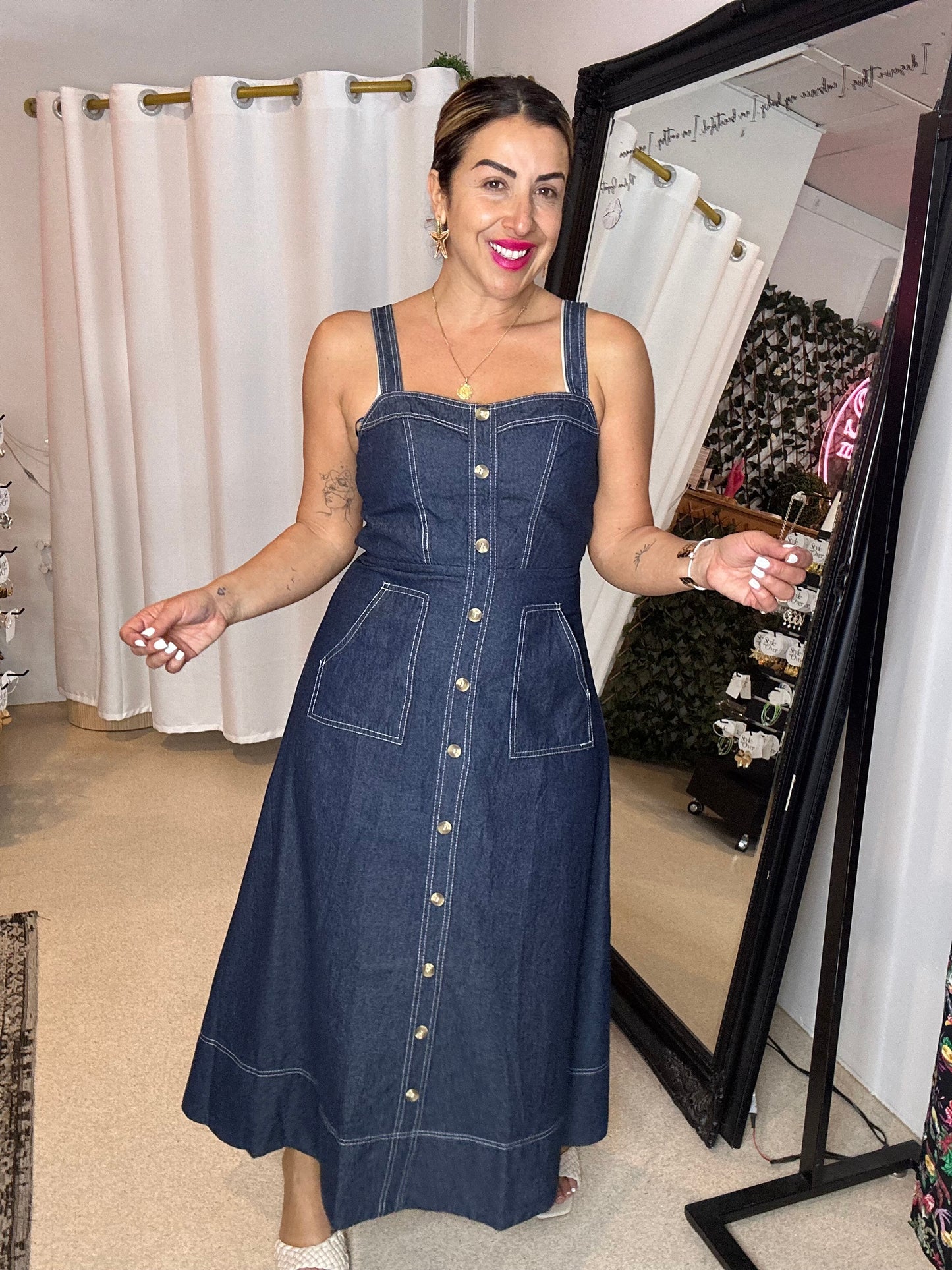 CASSIE (EARLY NOVEMBER) - Dark Denim Blue Dress