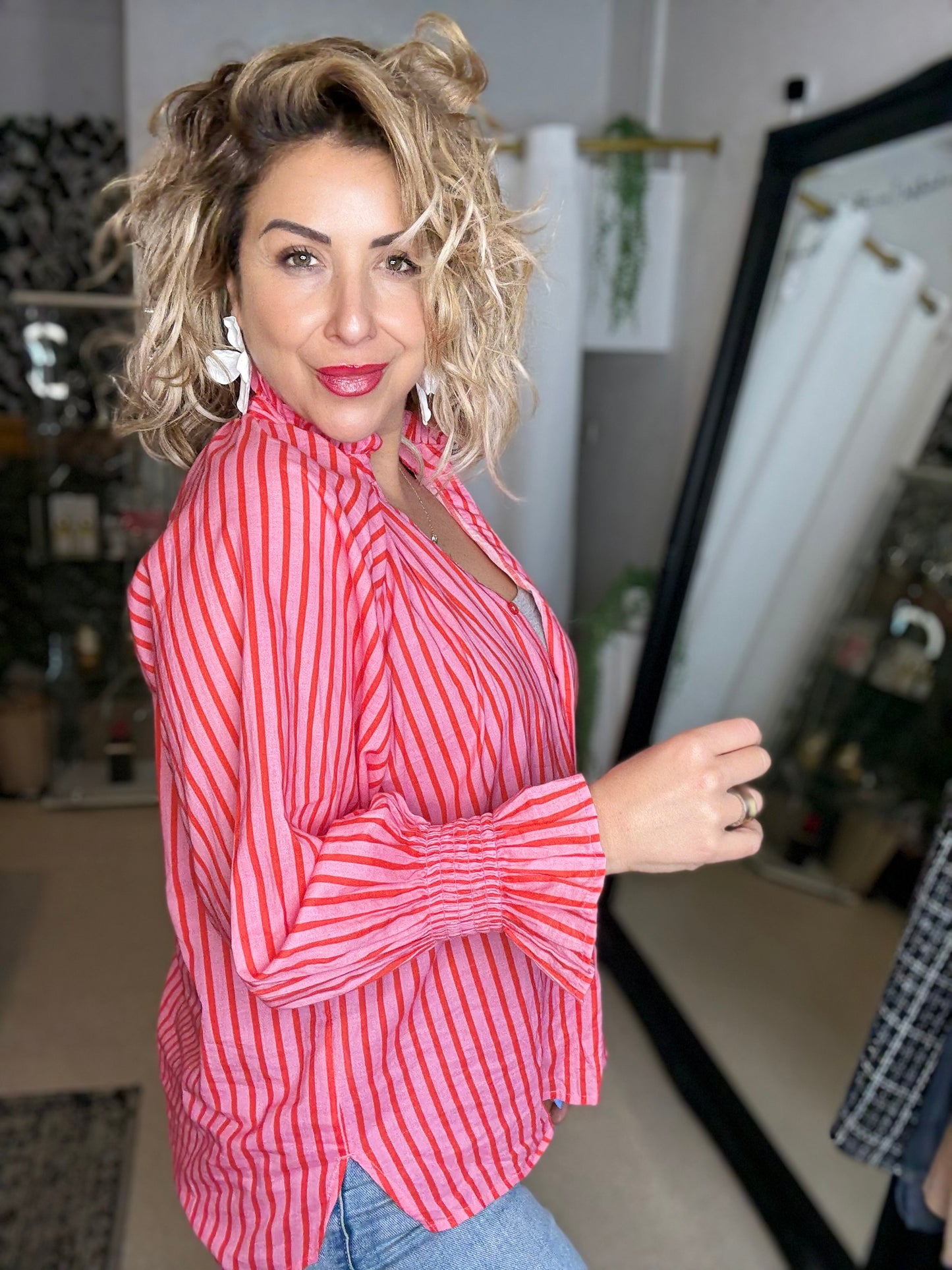 ROUGE - RED/PINK stripe shirt