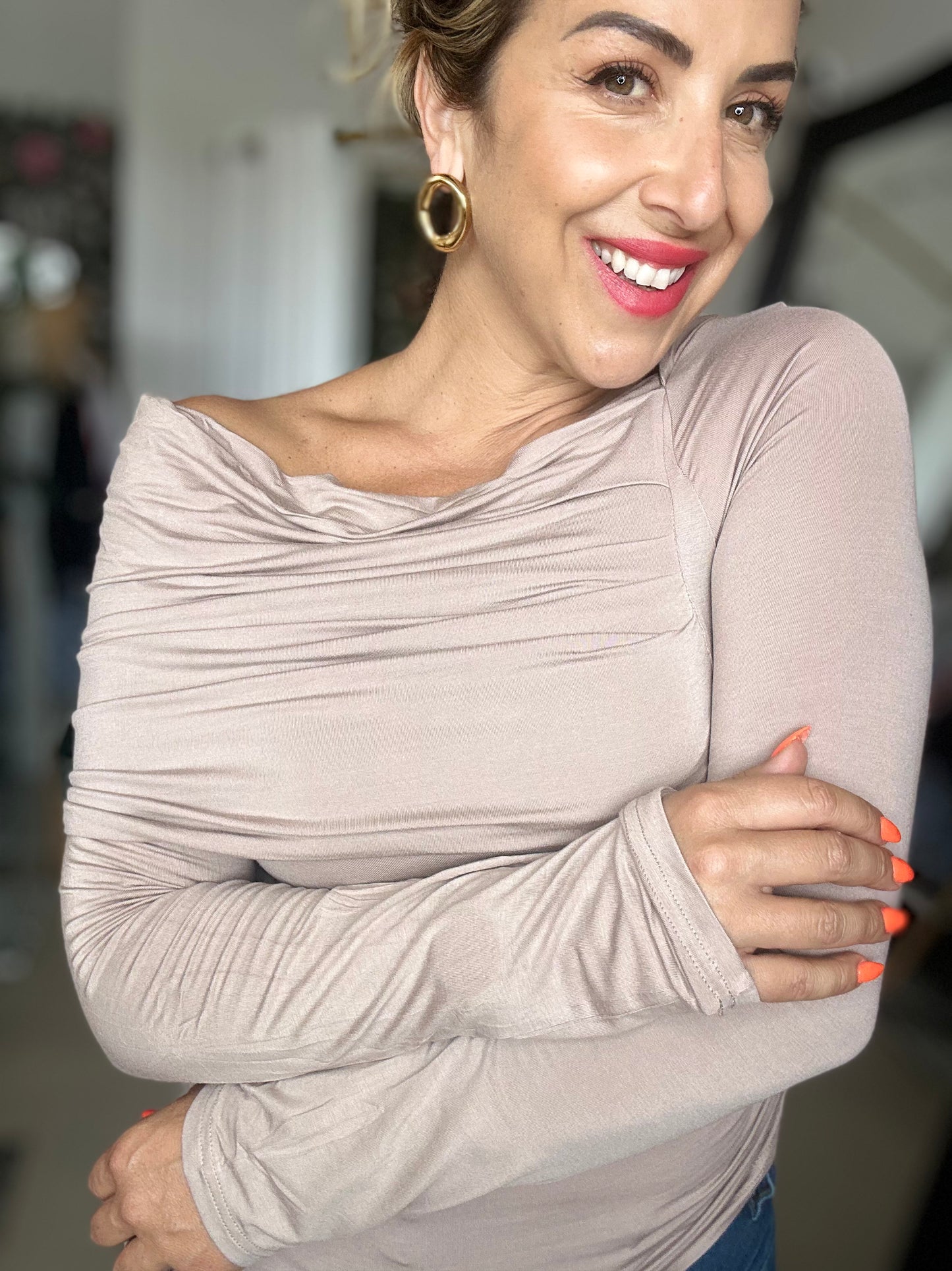 DREW - SAND off the shoulder top