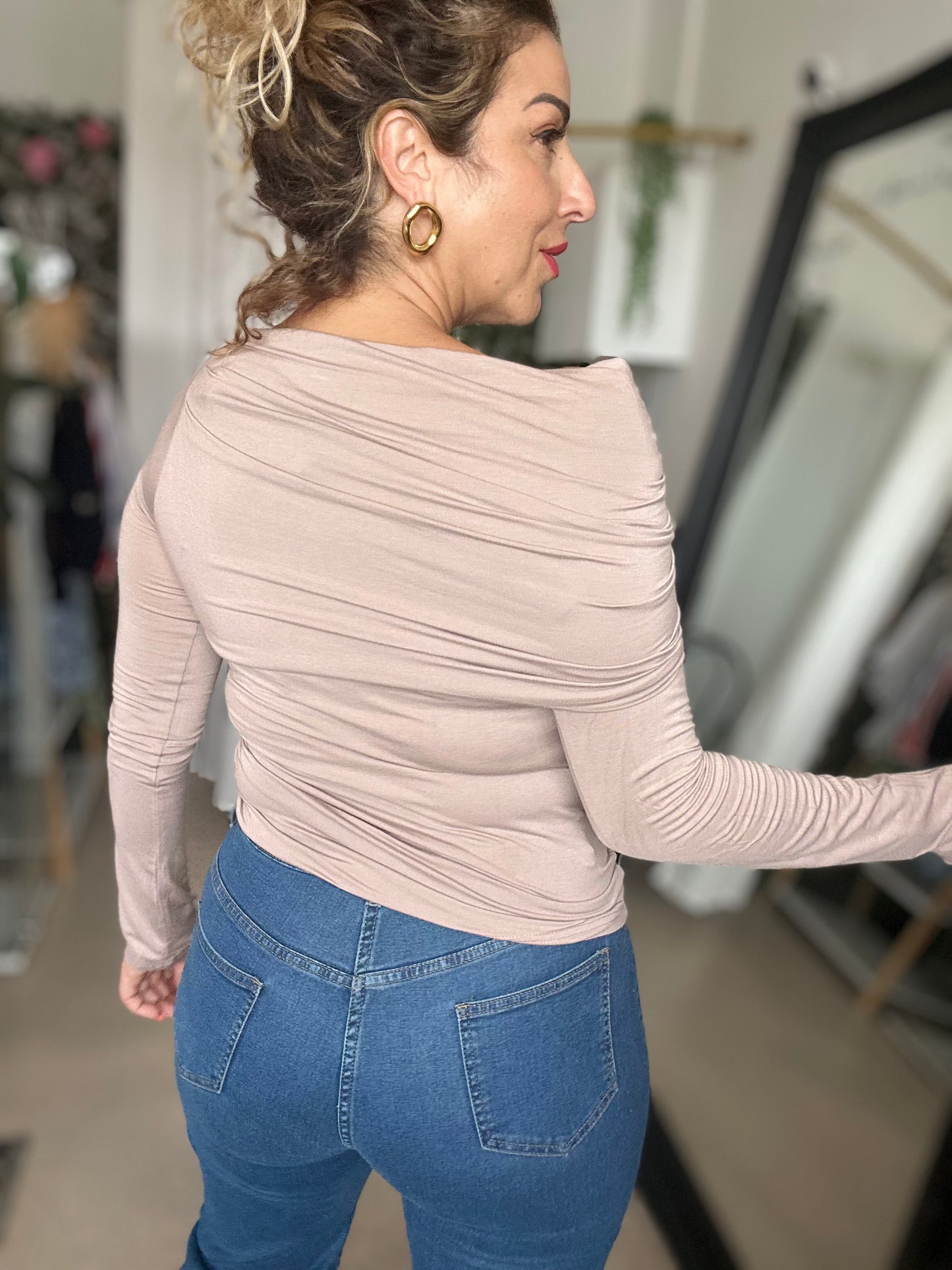 DREW - SAND off the shoulder top