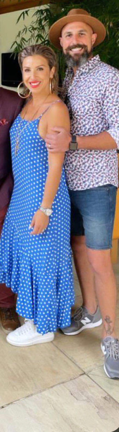 KIRA - Blue with White dot ruffle Dress