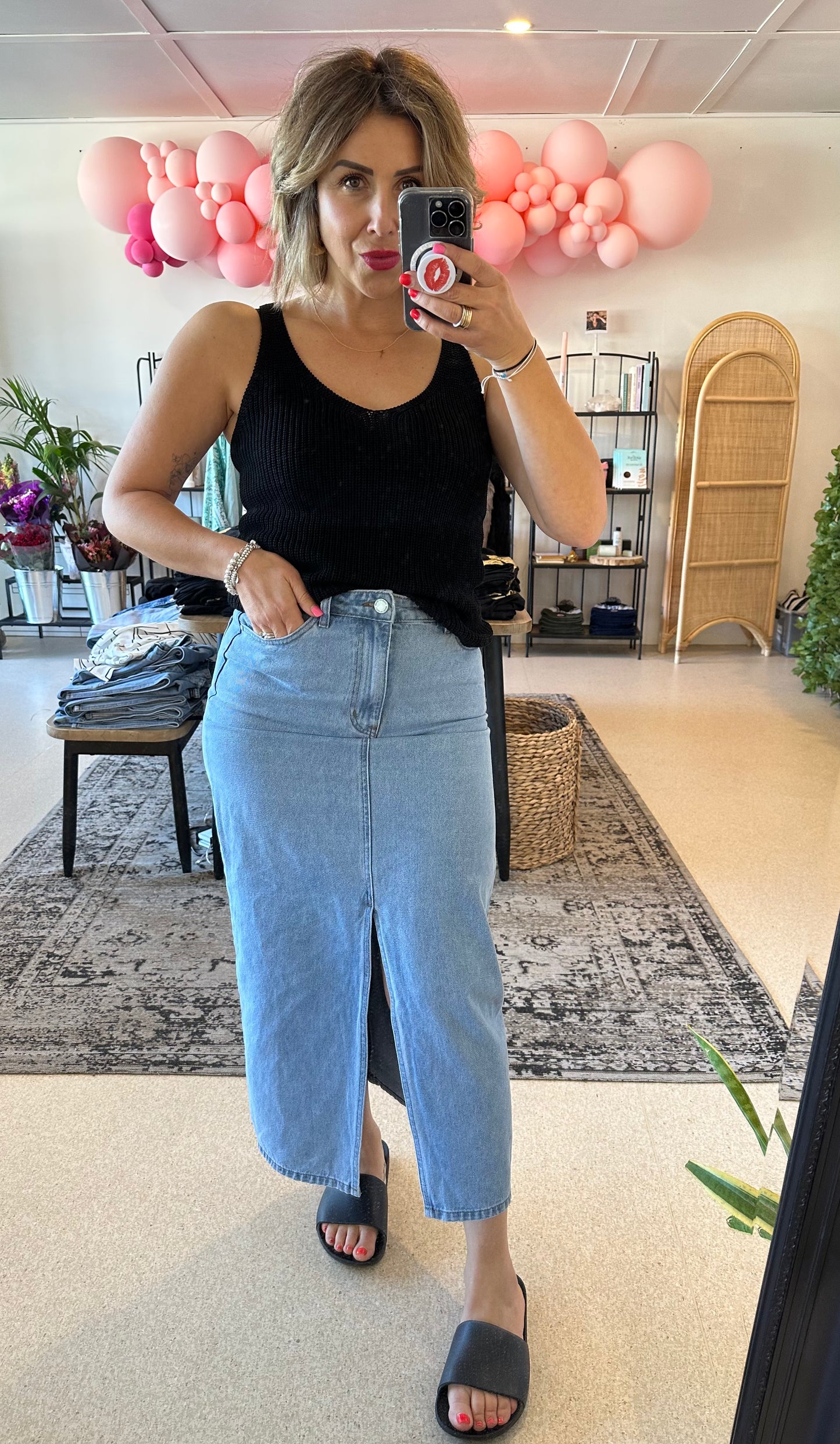 OLIVIA - A line denim skirt
