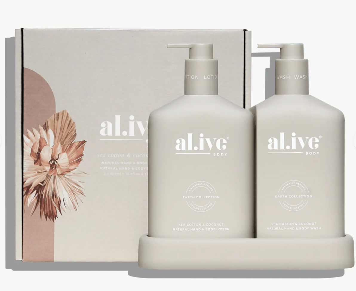 AL.IVE - Wash & Lotion Duo + Tray - Sea Cotton & Coconut
