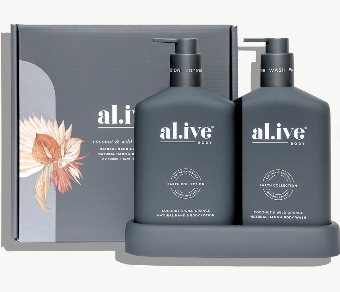 AL.IVE - Wash & Lotion Duo + Tray - Coconut & Wild Orange
