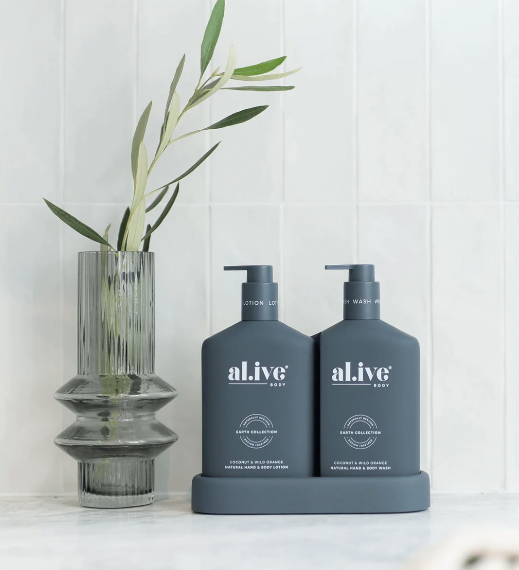 AL.IVE - Wash & Lotion Duo + Tray - Coconut & Wild Orange