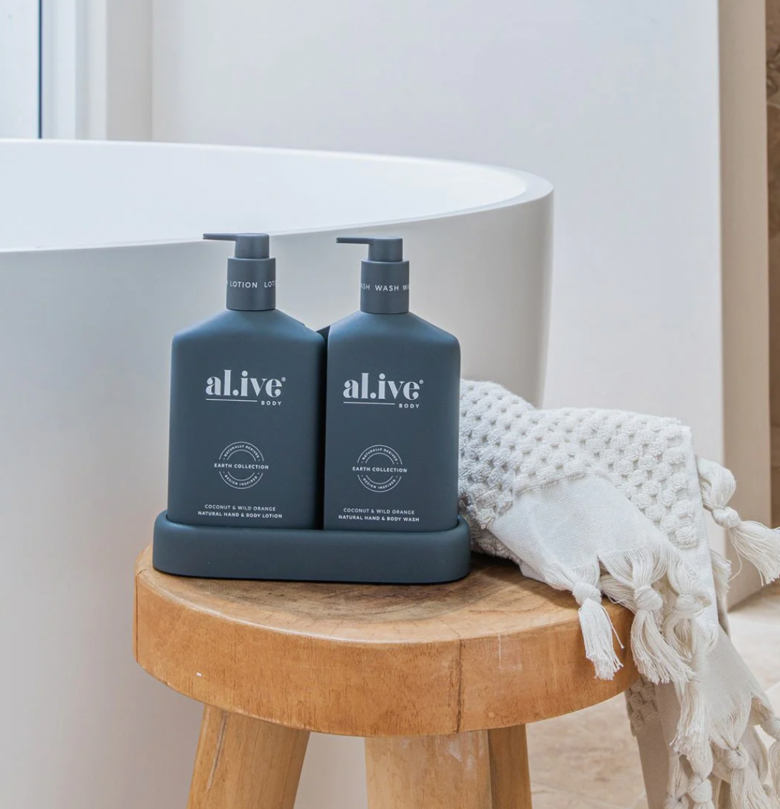 AL.IVE - Wash & Lotion Duo + Tray - Coconut & Wild Orange