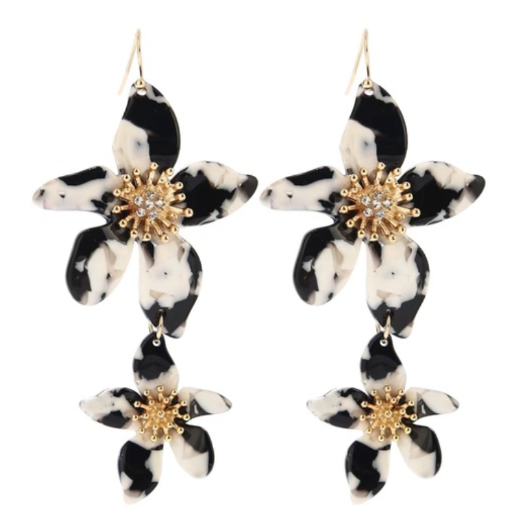 PRE- ORDER - LILLIE - drop flower earrings
