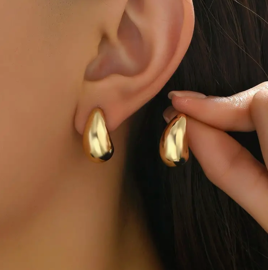 REECE - Gold Plated Tear Drop Earrings