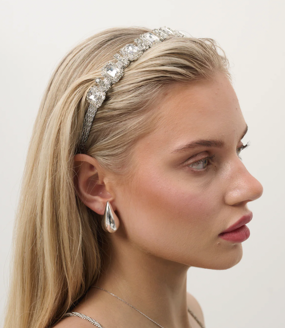 KIM.K - SILVER droplet plated earrings