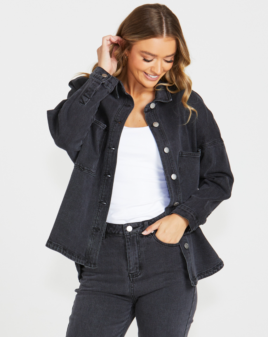 FRANKIE - Vintage CHARCOAL Denim Shirt