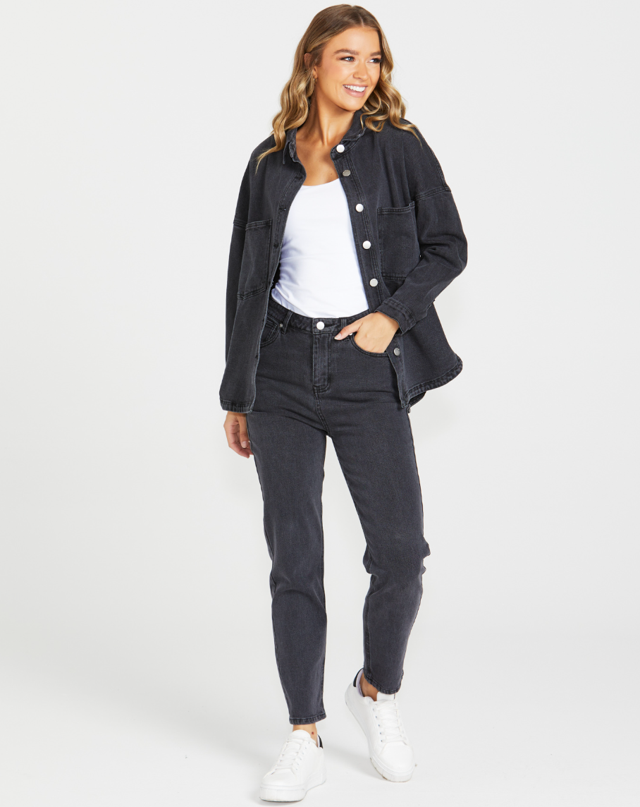 FRANKIE - Vintage CHARCOAL Denim Shirt