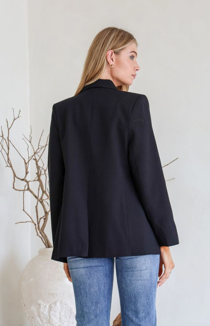 HELENE - BLACK linen blazer
