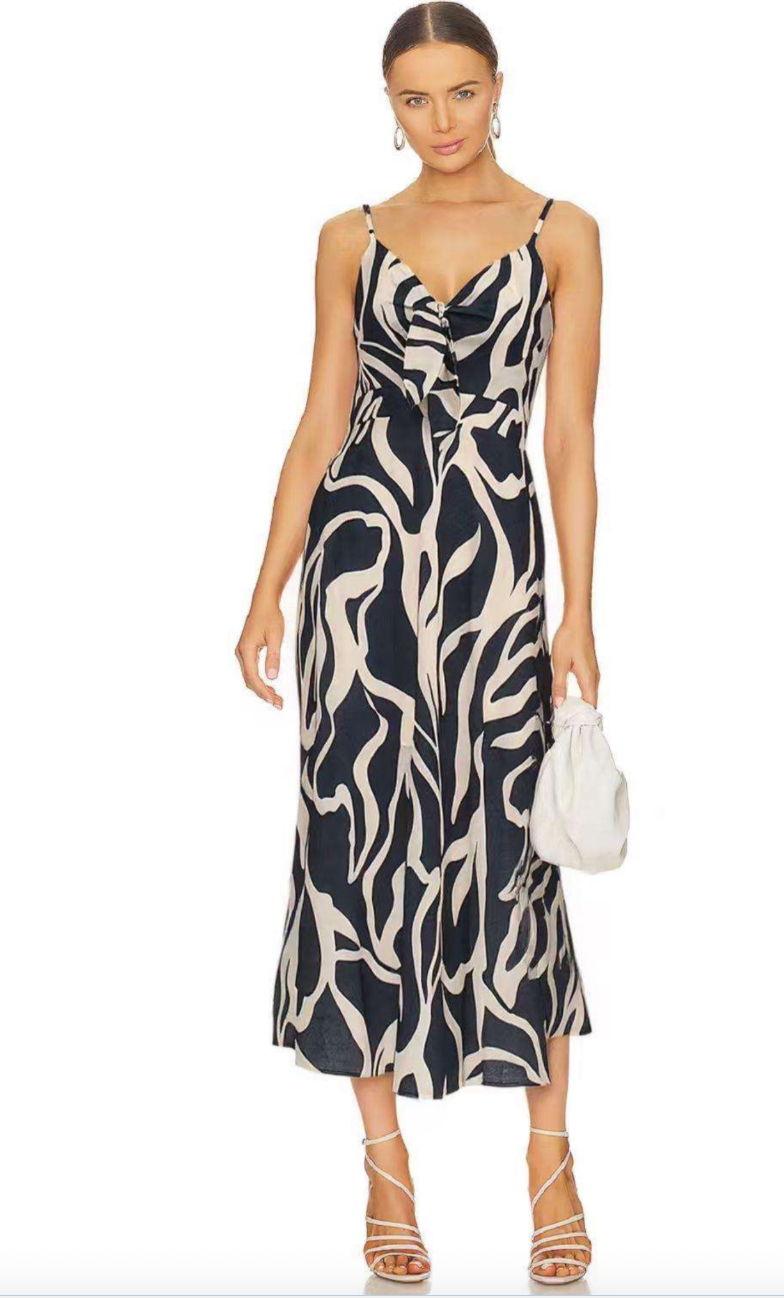 BELLA (pre order End of OCT) - BLACK & WHITE print dress