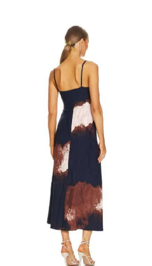 ELENI (pre order END of Oct) - BLACK with pink/brown swirl dress