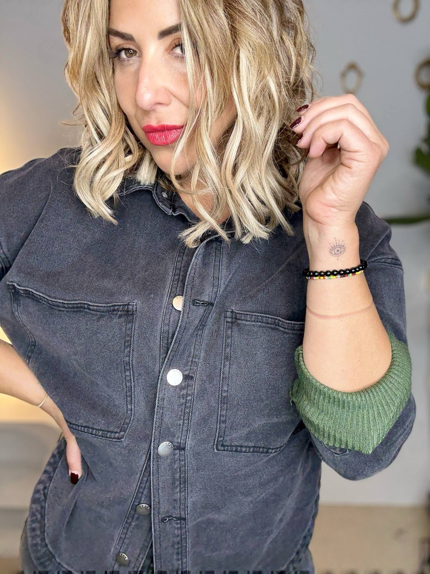 FRANKIE - Vintage CHARCOAL Shacket