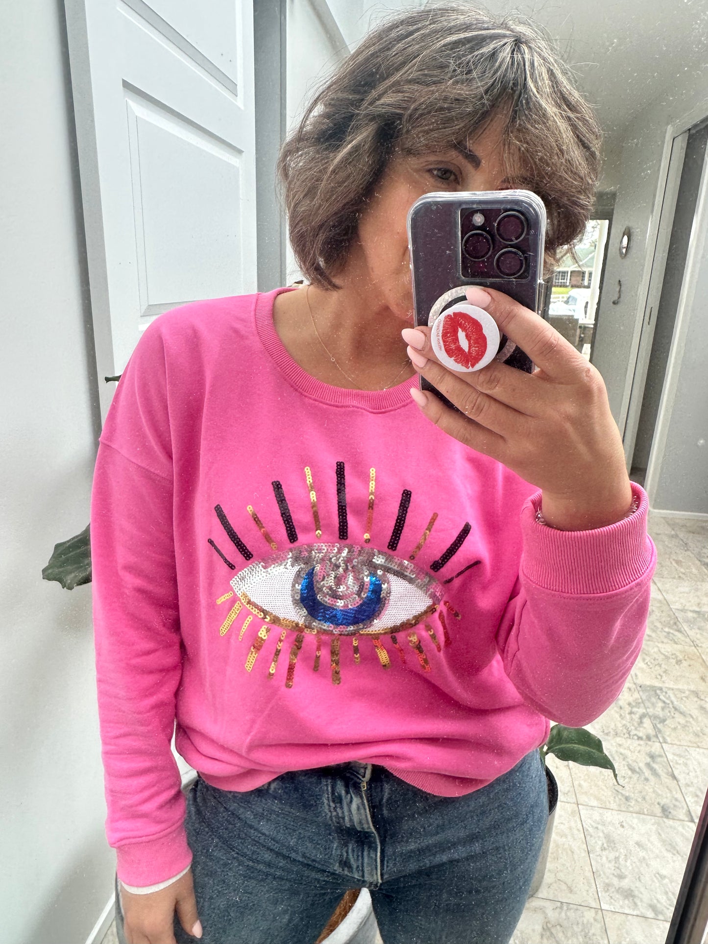 EYE ON YOU SWEATER- PINK