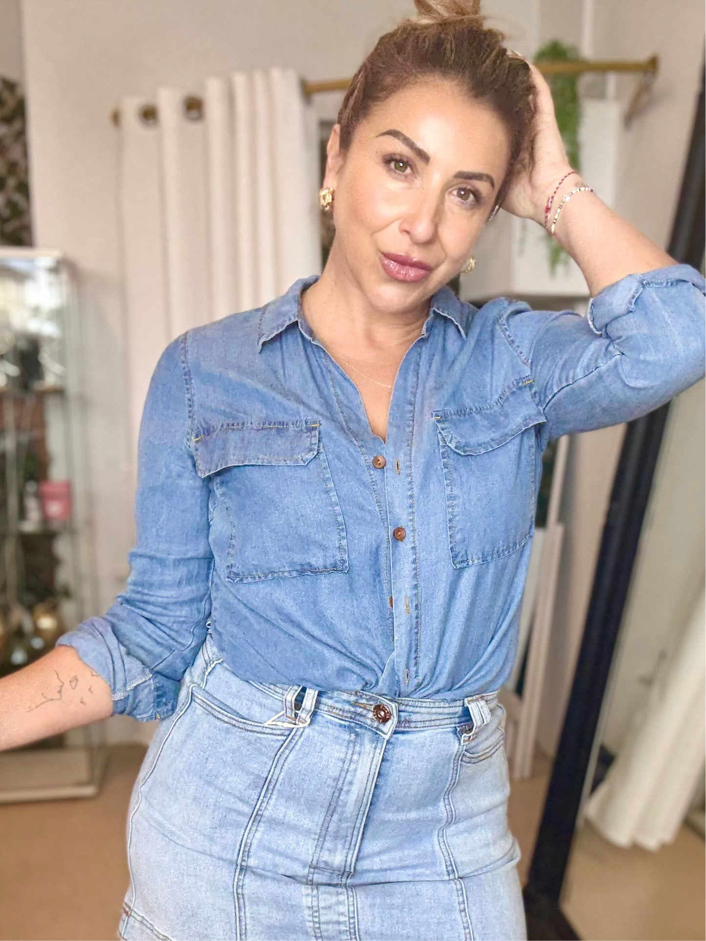 HANNAH - LIGHT tencel-feel denim shirt