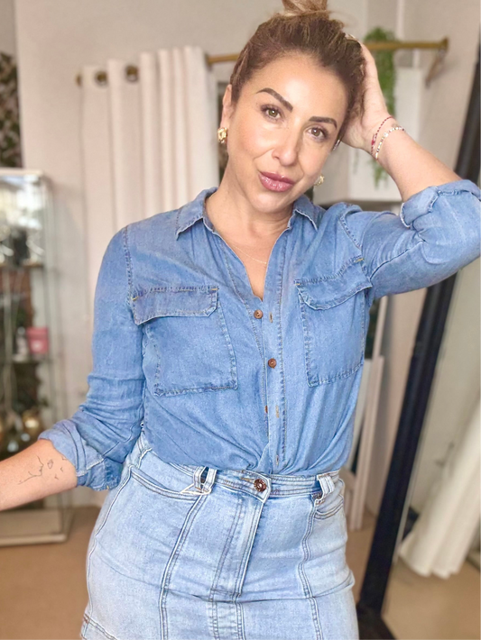 HANNAH - LIGHT tencel-feel denim shirt