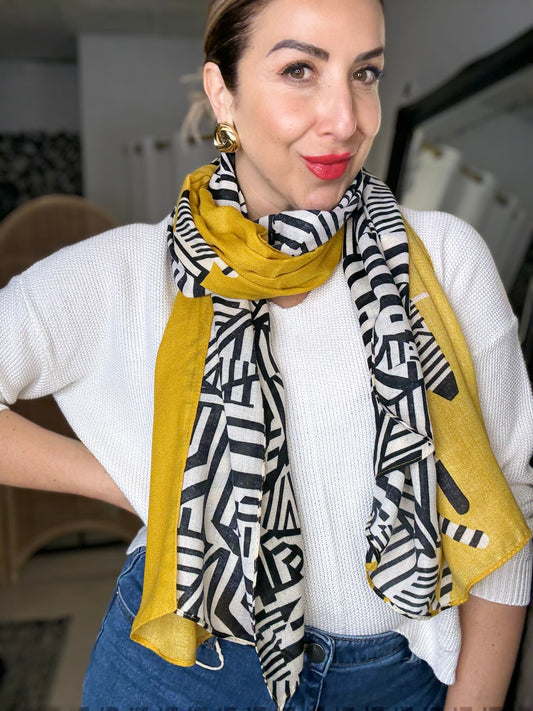 ZEBBY - YELLOW & BLACK scarf