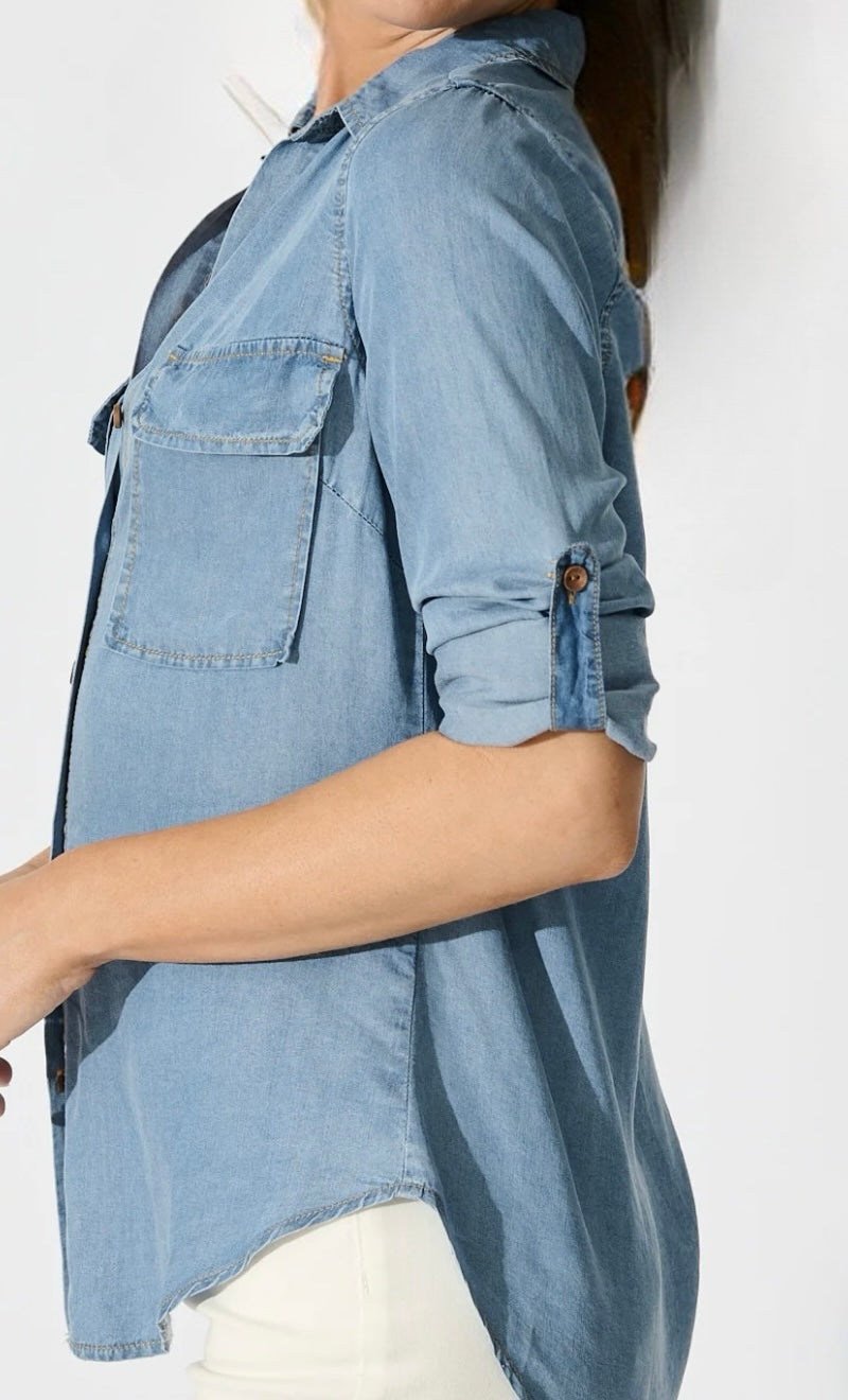 HANNAH - LIGHT tencel-feel denim shirt