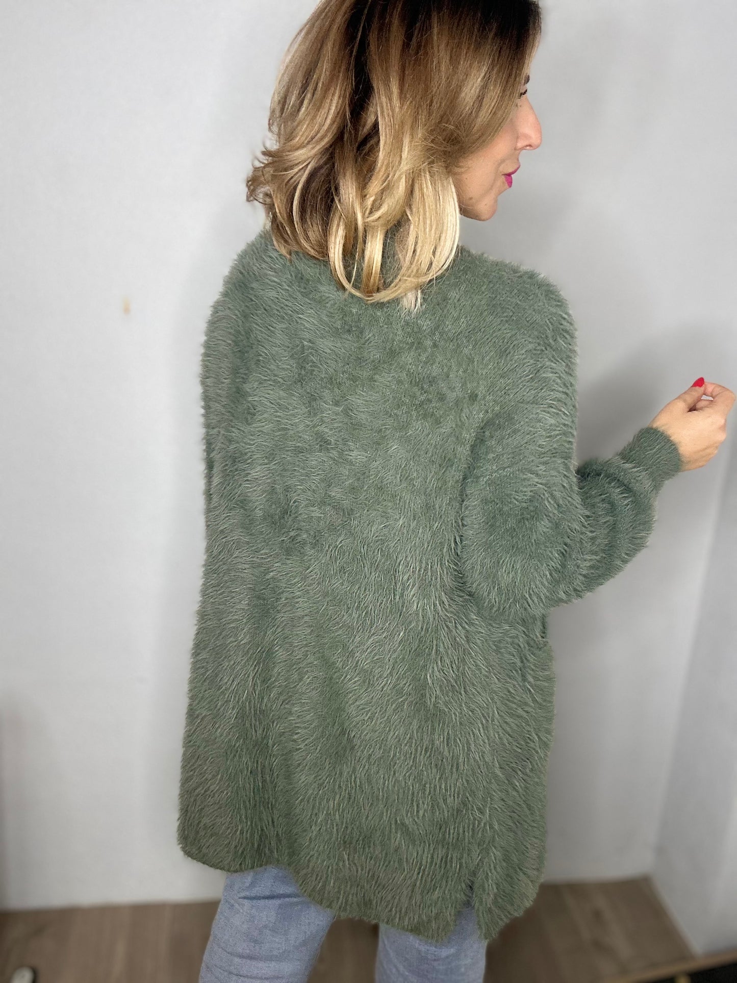 FLUFFY - sage cardigan