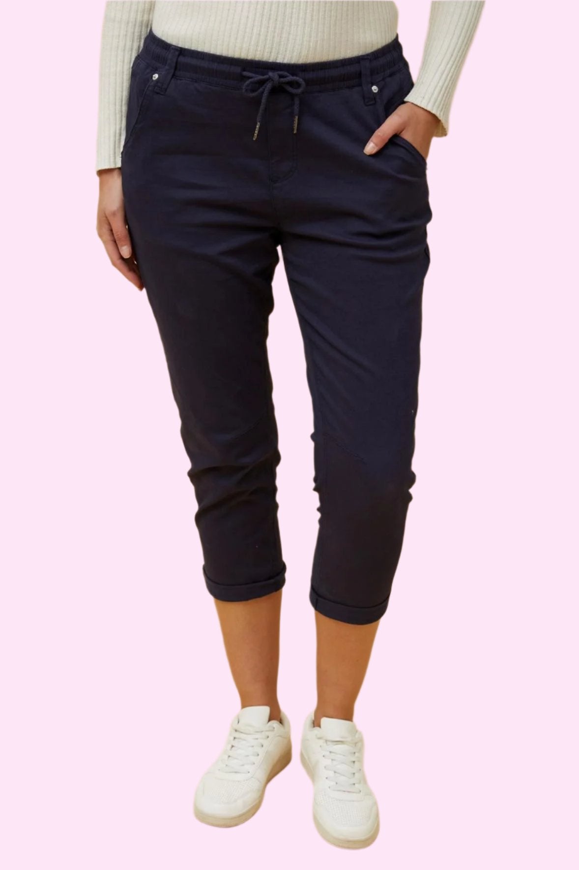 HAPPY - NAVY jogger pant 7/8 Length