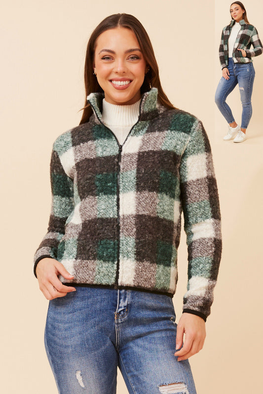 PENNY - stretch Boucle zip through jacket