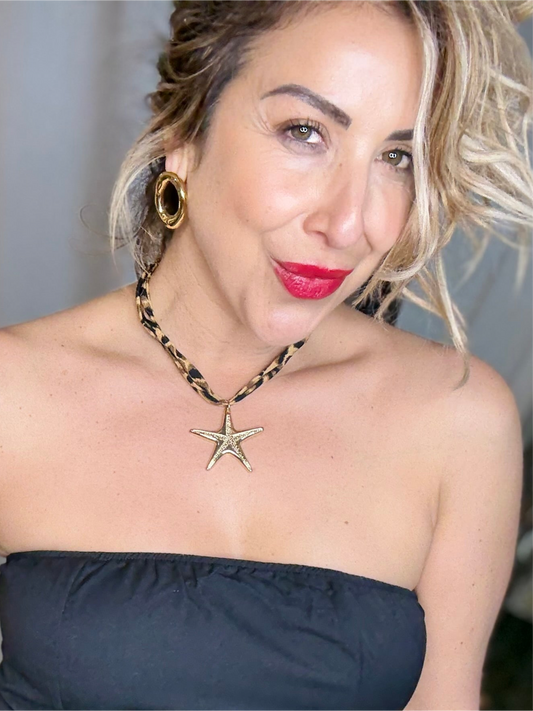 STELLA - Starfish / Leopard Choker necklace