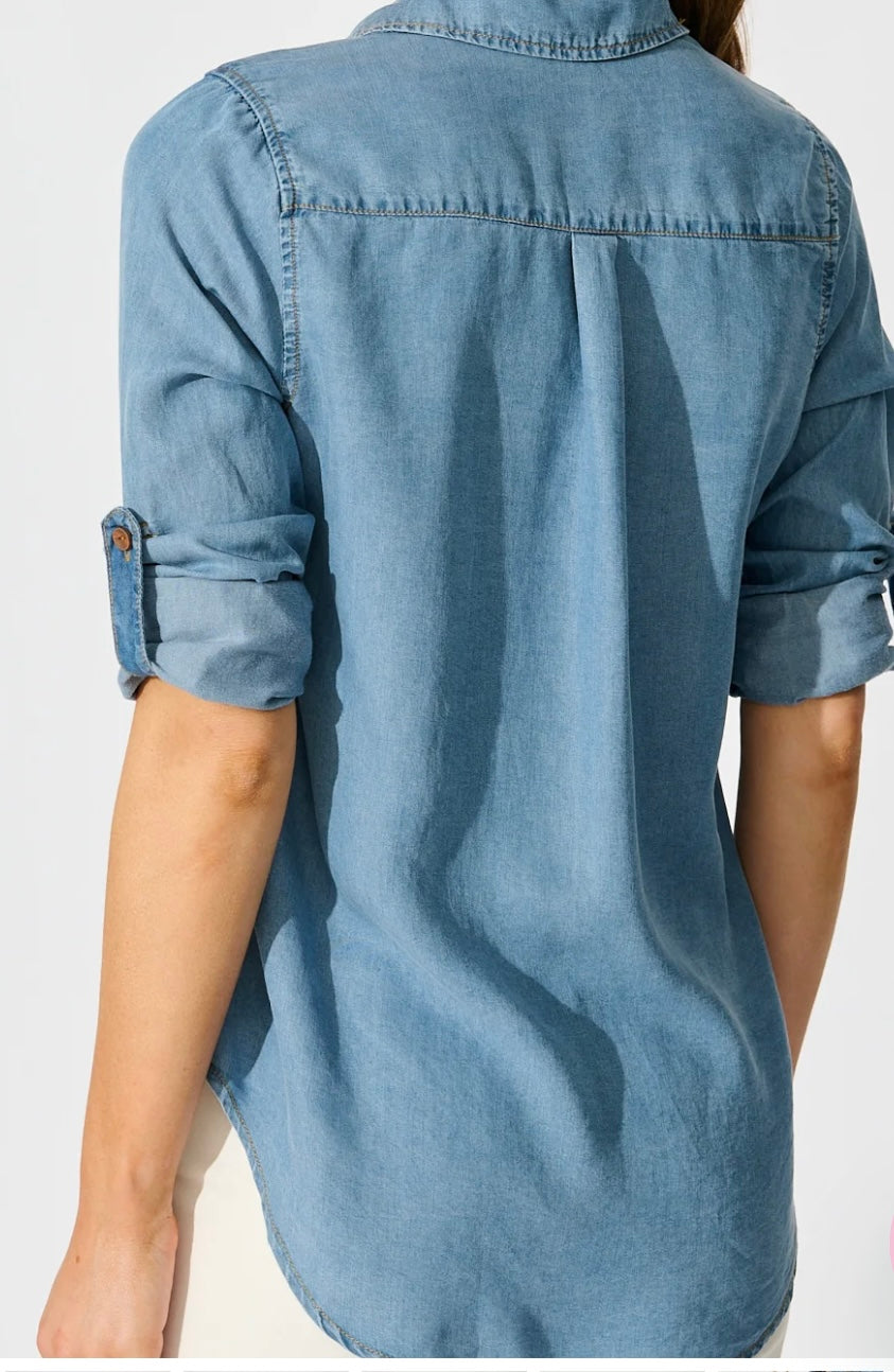 HANNAH - LIGHT tencel-feel denim shirt