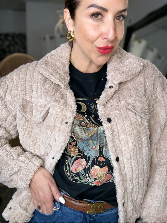 PRE ORDER - TERESA - IVORY fluffy cropped jacket