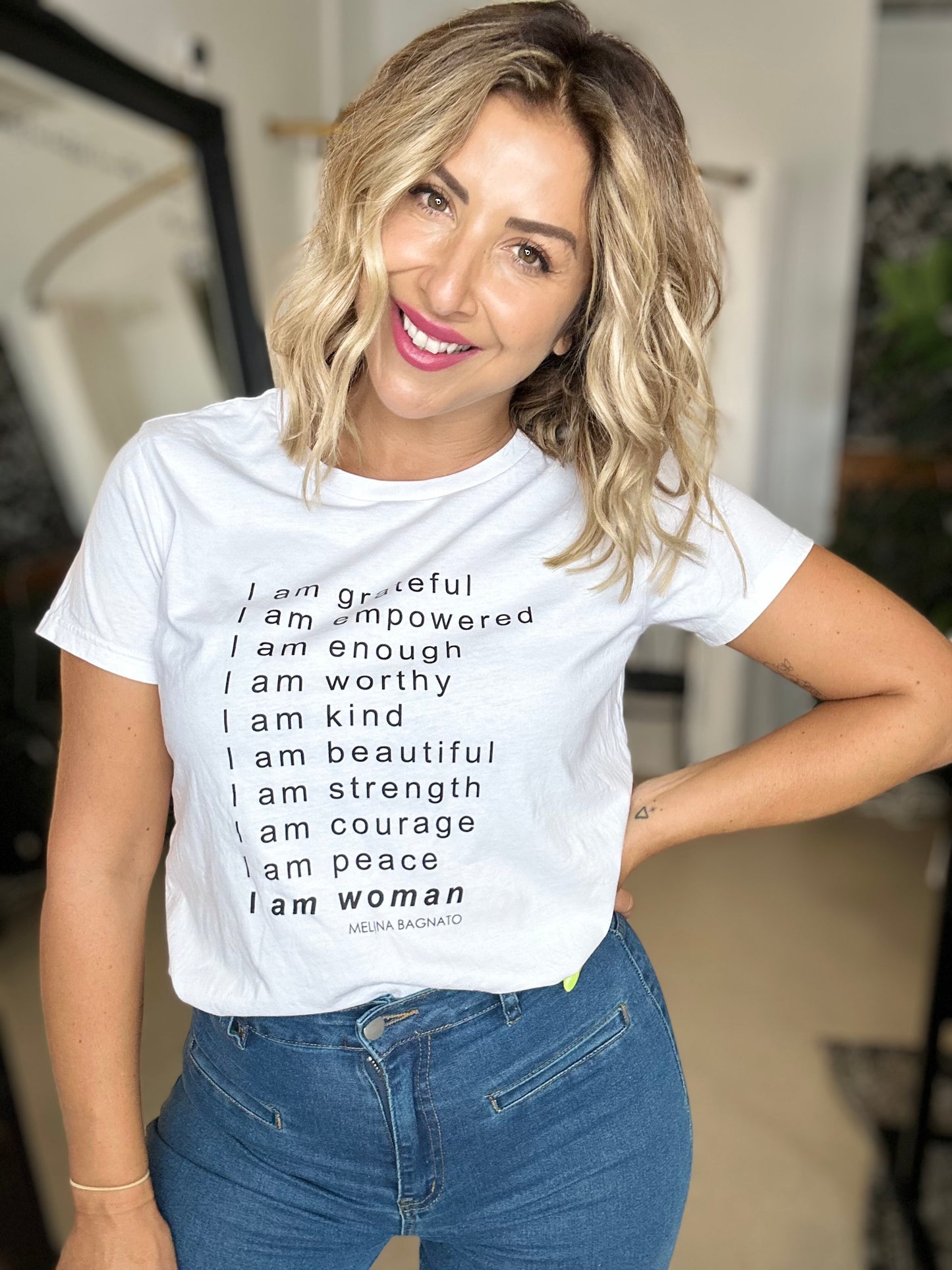 PRE ORDER - I AM WOMAN - White Tee (PRE ORDER due Feb 15)