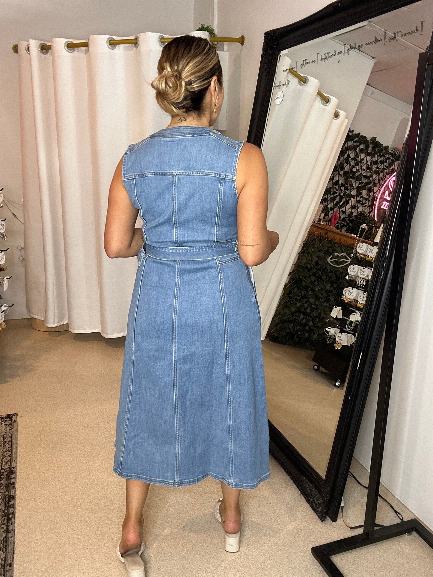 PRE ORDER - KATIE - Light Denim A Line Dress