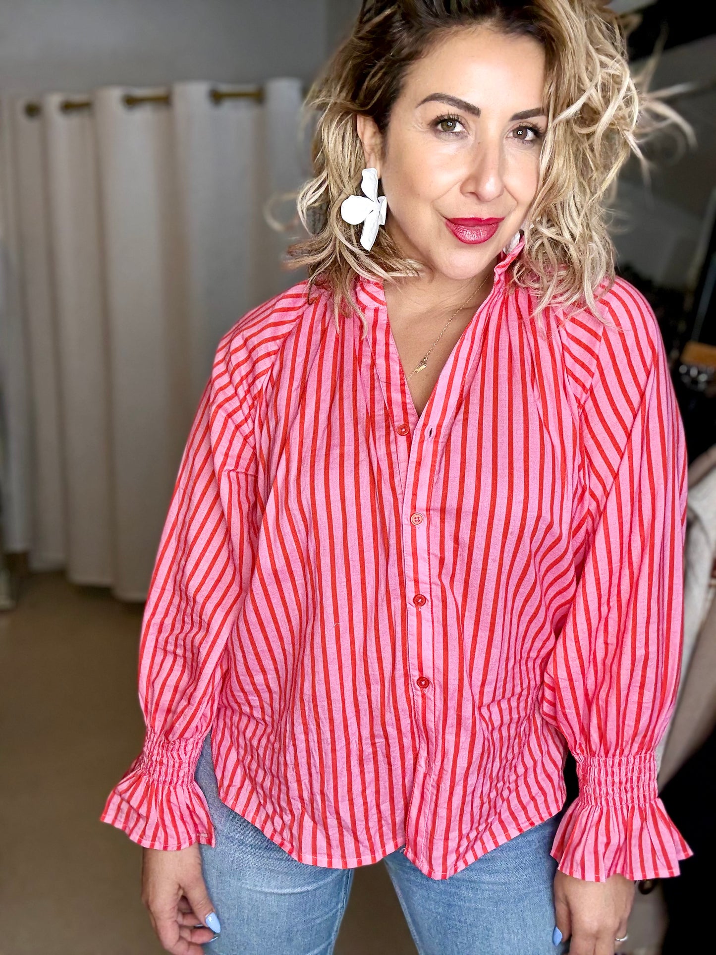 ROUGE - RED/PINK stripe shirt